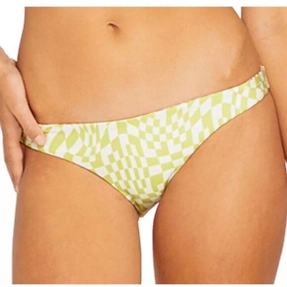 Volcom Limeade Check Her Out Reversible Hipster Bikini Bottoms Size XL NWT $48 - Picture 5 of 6